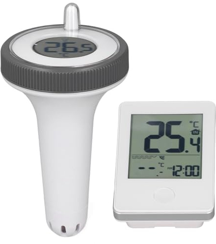 Walfront WLAN Poolthermometer Digital Funk, Maximal 60M Reichweite mit Seilen Echtzeittemperatur, Max/Minimale Aufzeichnungen Thermometer für Pools, Whirlpools, Spas, Babybäder, Aquarien