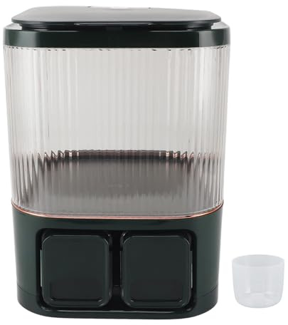 EOJDDPA Contenitore per riso, grande capacità, in plastica ermetica, per alimenti, per riso, farina, chicchi, fagioli, 10 l, 4 pezzi (verde)