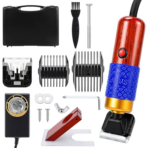 Taglierina per tappeti con guida di taglio, kit di taglio per tappeti con velocità regolabile, tagliacapelli elettrico con pettine guida, strumento per intaglio per tappeti fatti a mano fai da te, 2