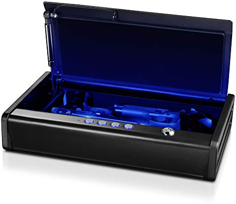 SentrySafe Gun Safe with Interior Light Stores Two Handguns, and a Digital Keypad offers Quick Access to Firearm Storage, Bolt Down Kit, QAP2EL