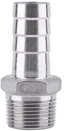 1 st anslutningsdon taggtråd slangkoppling dfe adapter rostfritt stål slangsvans SS304 1/8 tum till 3/4 tum (3/4 x 20 mm)