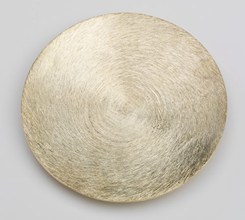 Kerzenteller, Dekoteller aus Alu gewölbt in Gold Ø 14 cm