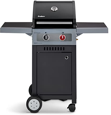 Enders® Gasgrill BOSTON BLACK 2 TURBO, 2-Brenner aus Edelstahl, TURBO ZONE & HEAT RANGE Brenner-Technologien von Enders®, kleier Grill, Grillwagen, Außenküche #88616