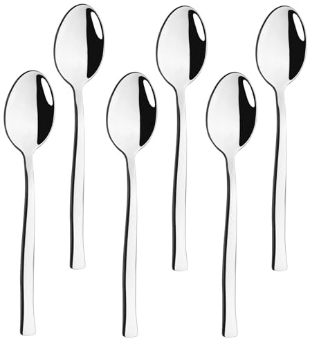 Ikando Teaspoons Set of 12, Stainless Steel Table Teaspoon Tea Stirring Spoons, Cutlery Starter Spoons Ideal for Coffee Cafe Latte Espresso Hot Chocolate (15 cm, 5.9 inches)
