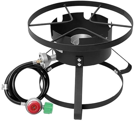 COOKAMP Hochdruck 1-Brenner Outdoor Propangaskocher mit 0-20 PSI verstellbarem Regler und Schlauch SA1600