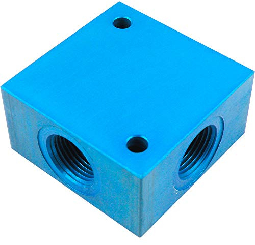 Fittingteile - Kreuz-Verteilerblock 4-fach Aluminium bis 16 bar Druckluft Wasser Gewindefittings (Gewindegröße: G 1/2)