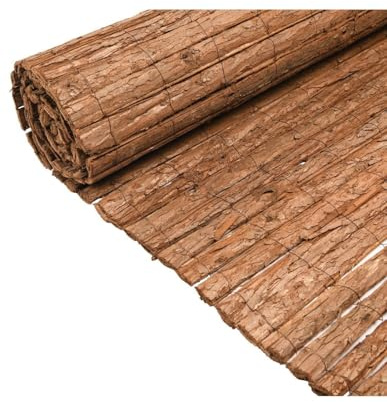 JARDIN202 – Cerramiento Corteza de Pino Natural | Cerramiento Rústico de Pino Alta Resistencia, Ocultacion y Privacidad para Jardin, Vallas, Terrazas y Balcones | Rollo: 1'50 x 5 metros