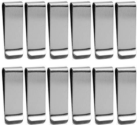 yarlung 12 Pack Small Money Clip for Men's Wallet, Stainless Steel Slim Cash Clip, Minimalist Credit Business Card Holder for Men's Front Pocket, Office Desk Organizer