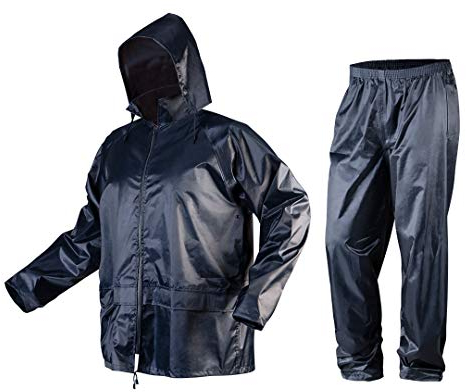 NEO TOOLS Combinaison de pluie Ultra-Lite pour hommes Femmes Manteau de pluie de protection imperméable avec pantalon 2 pièces Vêtements de pluie, ouvertures de ventilation - M-XXXL (M)