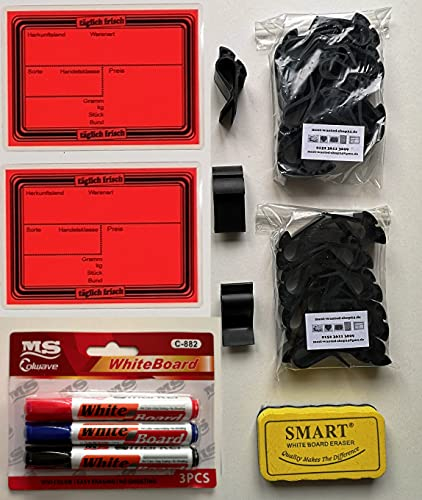 20 laminierte Preisschilder- SET 111 x 154 mm leuchtrot für Obst und Gemüse Werbesymbole
