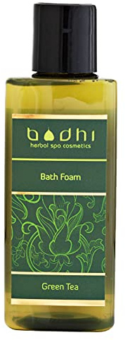 Bodhi® Schiuma da bagno tè verde, 180 ml, per rilassarsi, pulizia del corpo, benessere, biologico e vegano