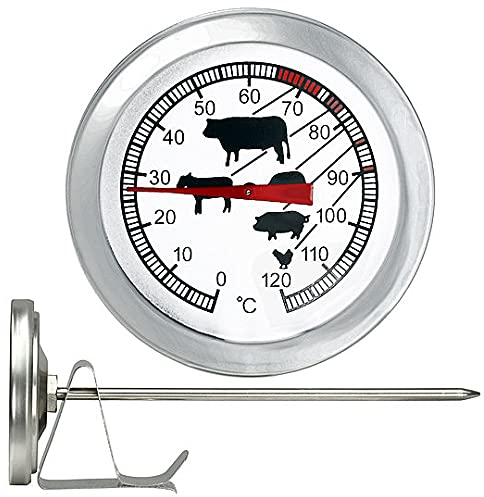 Thermometer für Räucherofen Räucher Smoker 120°C Räucherschrank Edelstahl 127mm