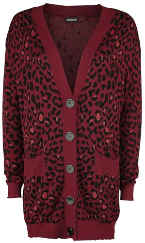 Jawbreaker Lång kofta -L- Maneater Red Leopard Print Oversized Röd