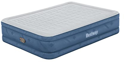 Bestway 69075 Materasso Gonfiabile Matrimoniale da 2,03 m x 1,52 MX 46 cm con Snugable Top e Pompa incorporata