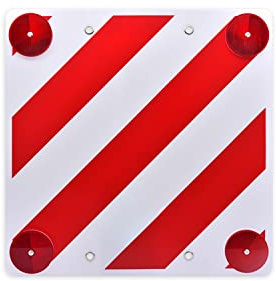Warntafel für Fahrradträger und überstehende Ladung | rot-weiß - 500 x 500 mm - aus Kunststoff - Wohnmobil Wohnwagen