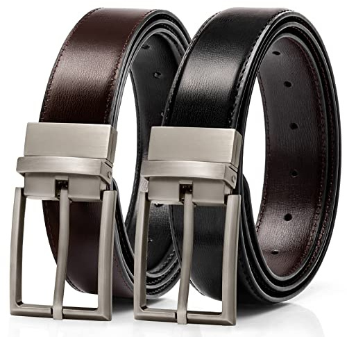 Alphyly Black Reversible LeatherBelts for Men, Mens Belt Fits Suits and Jeans, Iteam Quantity One(not pack), Length120cm