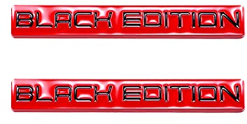 Black Edition Emblem 3D Metall Limited Edition Badge Car Panel Karosserie Selbstklebend Emblem Aufkleber Fahrzeug Auto Tuning Emblem (Rot)