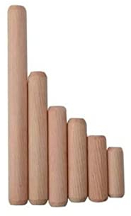 BELLAY 50/100/200-teiliges Schrankschubladen-Set, rund, geriffelt, Holz, Handwerk, Dübel, Stangen, Set, Möbelbeschlag, Holz-Dübel (Color : Wood, Size : 8x30mm 100pcs)