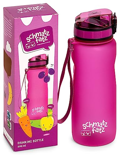 schmatzfatz Sport-Trinkflasche, hält das Wasser kalt, Trinkflaschen für Erwachsene, Kinder, Trinkflasche aus Kunststoff, BPA-frei, wasserdicht, für Herren, Damen, Wasserflasche, 800 ml, Violett