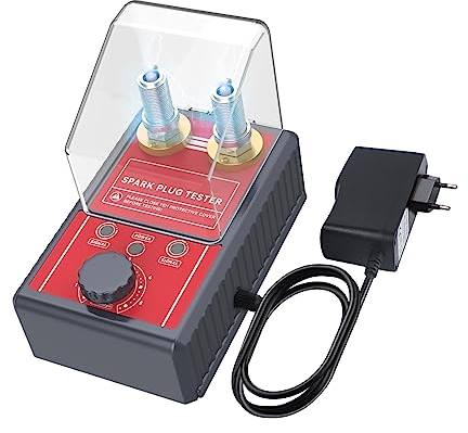 MRCARTOOL Zündkerzentester Auto-Zündkerzenprüfgerät mit einstellbarer Zweilochbuchse 220V Auto-Zündkerzengerät mit Transparent Schutzabdeckung Zündkerzen-Tester Analysator für 12V-Fahrzeuge