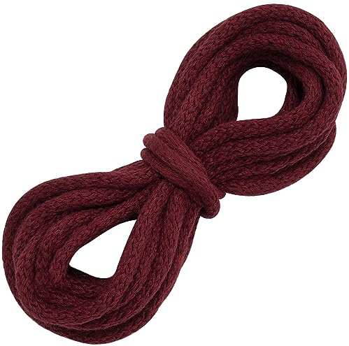 AERZETIX - C67859 - Cordón/Hilo/Cuerda de decoración Trenzado 5 m x 6mm - en algodón - Color Burdeos