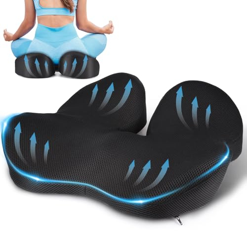 Nauotk Sitzkissen Orthopädischer Sitzring, Steißbein-Sitzkissen, Steißbein-Entlastung für Auto, Sofa, Büro und Rollstuhl (Schwarz)