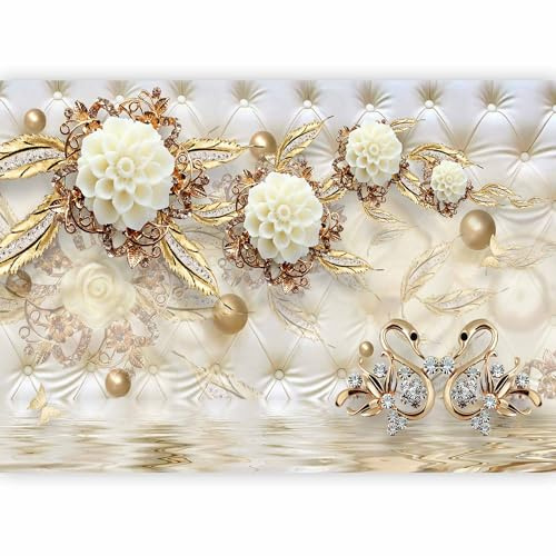 murando PREMIUM Fotomurales Cuero 500x350 cm Papel pintado tejido no tejido Decoración de Pared decorativos Murales moderna de Diseno Fotográfico Pasillo Oficina Flores Efecto 3D b-B-0500-a-a