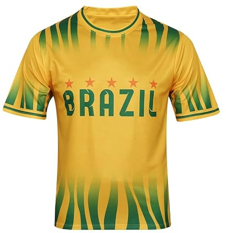 BINQER Maglia da calcio da uomo T-shirt da calcio Coppa Europa/America Felpa Mezze maniche da calcio(Color:Brazil,Size:XXL)