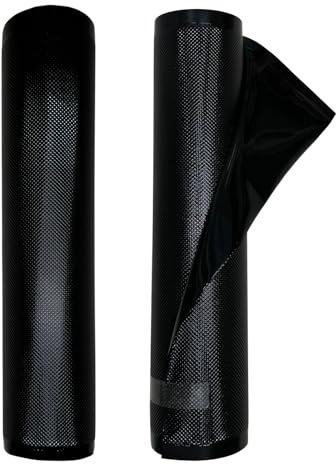 EDYCARX 11 x 19.5' All Black Vacuum Seal Bags (Black and Black), Vacuum Sealer Bags for Food Storage, Heavy Duty Commercial Grade 5 Mil Vacuum Bags, 2 Rolls