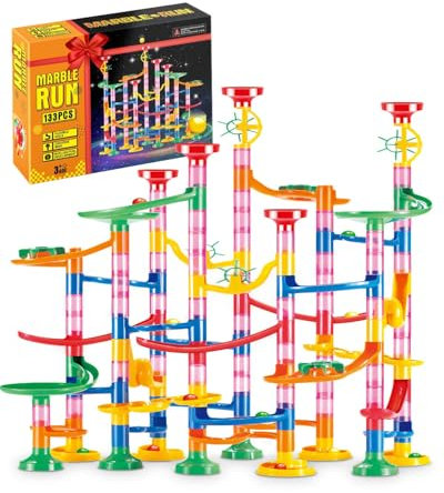 E-SMARTER Marble Run 133p, Marble Rush with Exquisite Packaging, Construction Building Blocks Toys, Educational Building Block Toy for Kids Age 3+