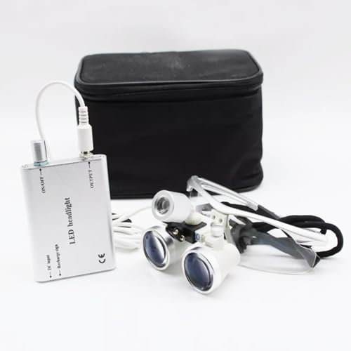 Lupenbrille, Vergrößerungsbrille Zahnärztliche chirurgische Binokularlupe 3,5X 420mm + tragbare LED-Kopflampe für Alle Arten von Chirurgischen Betrieb Geeignet