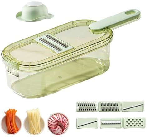 Vriusi Food Slicer, Kitchen Slicer | Kitchen Fruit Peeler, Multifunctional Manual Slicer, Vegetable Grater with 1.5L Container