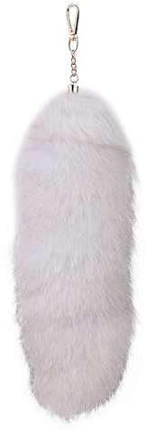 Nocyclonic Fuchsschwanz Anhänger etwa 30cm fox tail Keychain Extra Groß Schlüsselring Tasche Zusätze Auto Schlüsselketten Anhänger Weich Flaumig Dicht Dekoration Ursprüngliche Natürliche Farben (D)