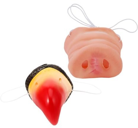 BESTonZON 2stücke Realistisches Party-cosplay Mit Papageien Schweinenase Leichtes Tierkostüm Zubehör Detailreiche Tiernasen Requisiten Für Fasching Und Bühnenauftritte