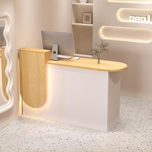 Moderner LED-Empfangstisch mit abschließbarer Schublade und beleuchteter Kasse, für Einzelhandel, Büro, Schönheitssalon oder Lobby