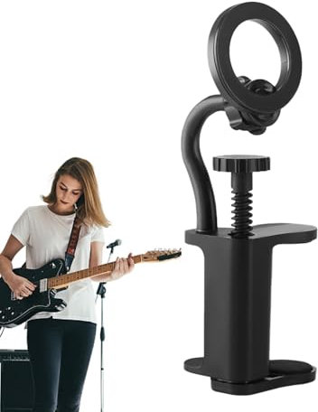 Verstellbare Handy-Halterung, Gitarren-Handy-Halterung, magnetische Ukulele-Smartphone-Halterung, Bassgitarren-Zubehör, einfach zu bedienen, tragbar für Live-Übertragung