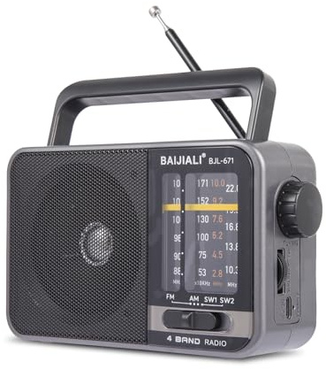 Tragbares UKW/MW Radio mit lautem Lautsprecher, Transistorradio (Batteriebetrieb oder USB) für Indoor, Outdoor & Notfälle - (BJL-671)