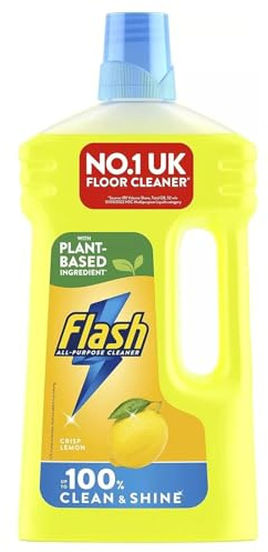 Flash All Purpose Multi-Surface Floor & Kitchen Cleaner Crisp Lemon, Cherry Blossom & Lavender 950ml-1.5L Cuts Grease, Removes Dirt, Leaves Fresh Scent No Bleach Yellow - 1 Pack (950ml)