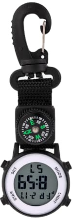 WANGCL Men Women Backpack Clip On Watch Fob Belt Luminous Dial Pocket Clip Watch For Men Compass Keychain Carabiner Fob