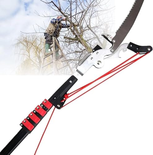 Segaccio su asta telescopica,Professionale Troncarami Telescopica,Seghetto telescopico da 3.6m a 7.2m,con denti 3D SK5,lunghezza lama 300 mm,cesoie telescopiche per lavori in luoghi lontani(5.4M (18FT