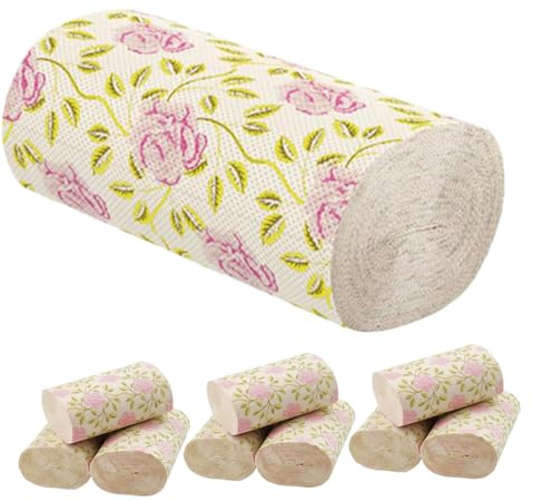 OATIPHO Carta Igienica con Stampa a Rose senza Anima in Polpa di Bambù 10 Pezzi Design Elegante, Morbida e Pratica per Casa e Ufficio
