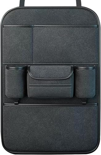 WEIQQI Organizer Sedile Posteriore Auto per Land Rover Defender 90 2020+, Protezione Proteggi Sedile Posteriore con Multi-Tasca Portaoggetti Organizer per seggiolino,Black/A