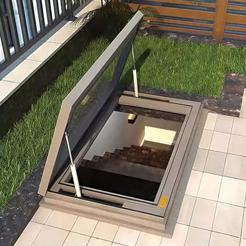 FAXJRU Lucernario per Tetto,Lucernario in Alluminio,Finestra Mansarda Skylight, Doppio Vetro,Egress con Ventilazione Manuale e Visualizzazione Multi-Angolo,con Maniglia, Varie Misure(20x20in/50x50cm)