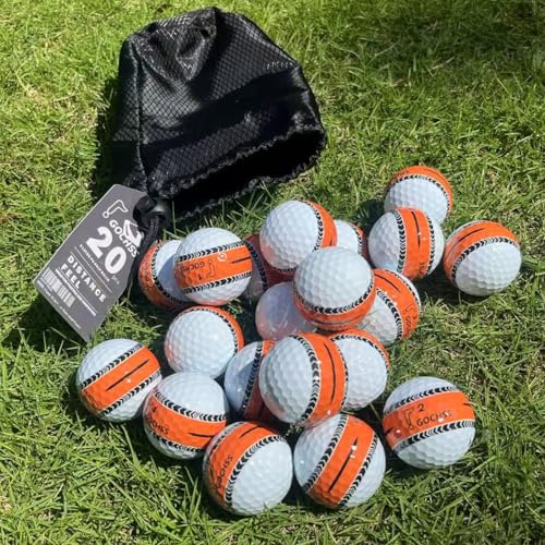 GOCHSS 3-Lagen-PU-Golfbälle mit Ziellinie，332 Dimples, weiches Spielgefühl, hohe Spinkontrolle, Stabiler Flug, 20er-Pack – Golfbälle für erfahrene Spieler
