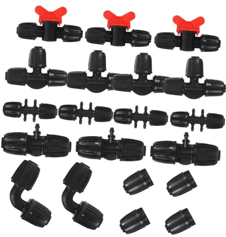 WEKADRIN 20 Piezas Conectores para Manguera PE Kit de Riego por Goteo Rápido Divisor de Agua de Vías para Jardín y Sistema de Irrigación Doméstico