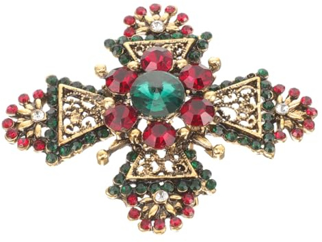 Broche Géométrique Croix, 1 Pièce en Alliage de Zinc, Pin Décoratif | Effet Scintillant, pour Occasions Décontractées et Fête, Style Délicat, Chic et Charmant