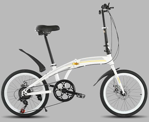Faltbares Fahrrad, 20 Zoll, tragbar, 6 Gänge, faltbares Mountainbike für Erwachsene, kompaktes Faltrad mit Rahmen aus hochfestem Kohlenstoffstahl und Stoßdämpfung, 20 Zoll