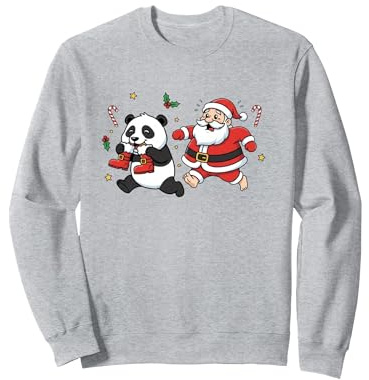 Divertente Panda Babbo Natale Stivali da Donna Uomo Bambini Felpa