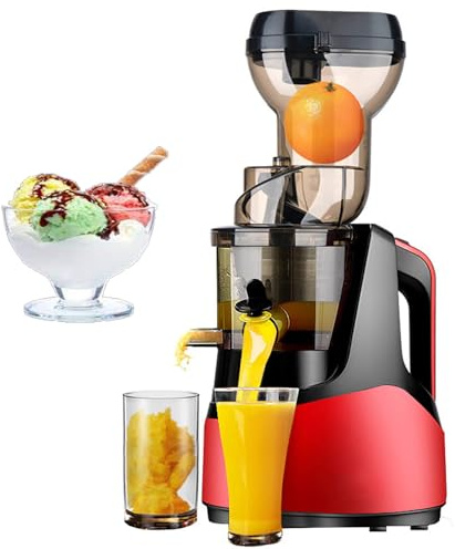 Estrattore di succo a freddo con separazione del succo e funzione inversa, motore completamente automatico e silenzioso per frutta, gelato e frullati, facile da pulire