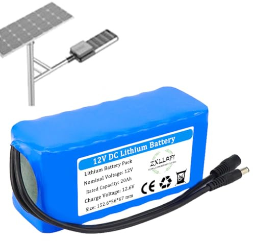 ZXLLAFT Reservbatteri 12V 20Ah litiumbatteri 20Ah uppladdningsbara batterier 12V DC-batterier för leksaksbil, reservström för 200W - 250W motorkit med BMS,12v20ah